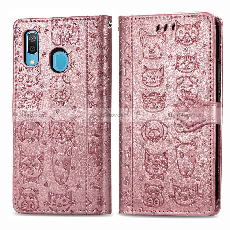 Leather Case Stands Fashionable Pattern Flip Cover Holder S03D for Samsung Galaxy M10S