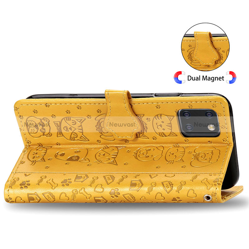 Leather Case Stands Fashionable Pattern Flip Cover Holder S03D for Samsung Galaxy M60s