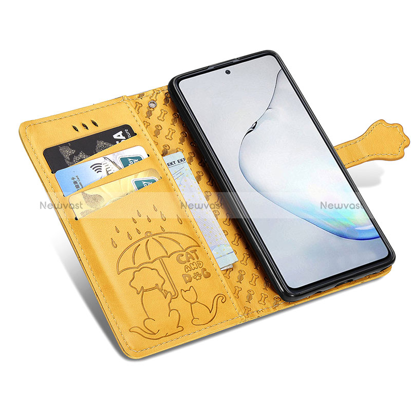 Leather Case Stands Fashionable Pattern Flip Cover Holder S03D for Samsung Galaxy M60s