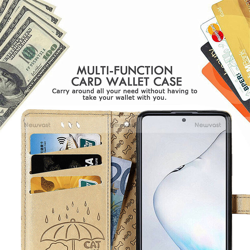 Leather Case Stands Fashionable Pattern Flip Cover Holder S03D for Samsung Galaxy M60s