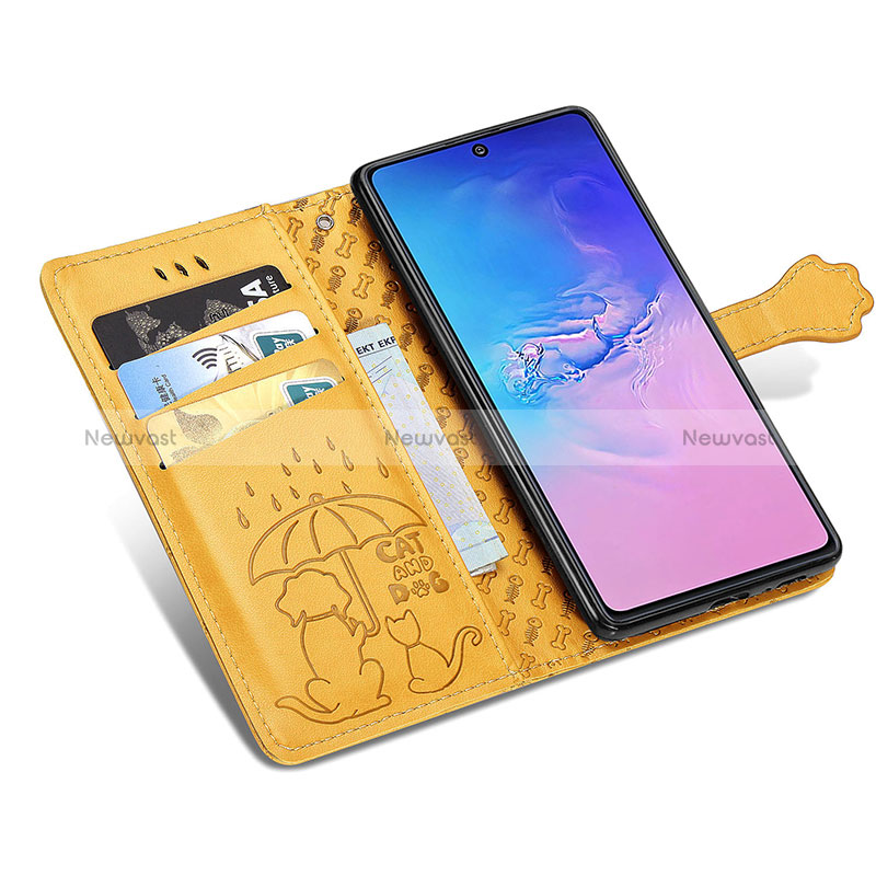 Leather Case Stands Fashionable Pattern Flip Cover Holder S03D for Samsung Galaxy M80S