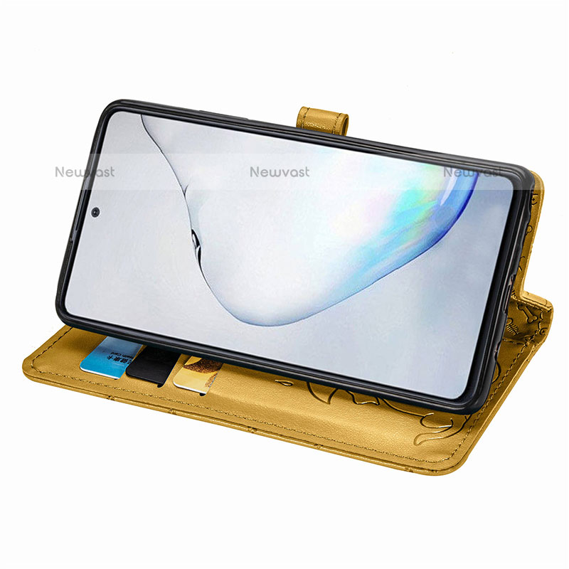 Leather Case Stands Fashionable Pattern Flip Cover Holder S03D for Samsung Galaxy Note 10 Lite