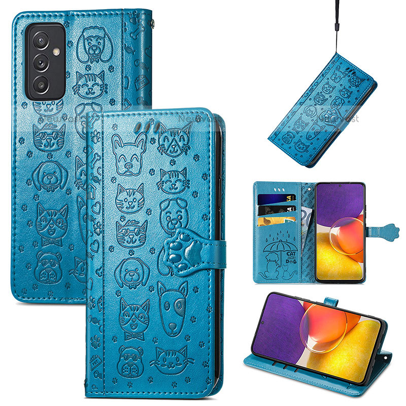 Leather Case Stands Fashionable Pattern Flip Cover Holder S03D for Samsung Galaxy Quantum2 5G