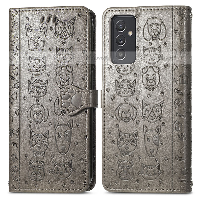 Leather Case Stands Fashionable Pattern Flip Cover Holder S03D for Samsung Galaxy Quantum2 5G