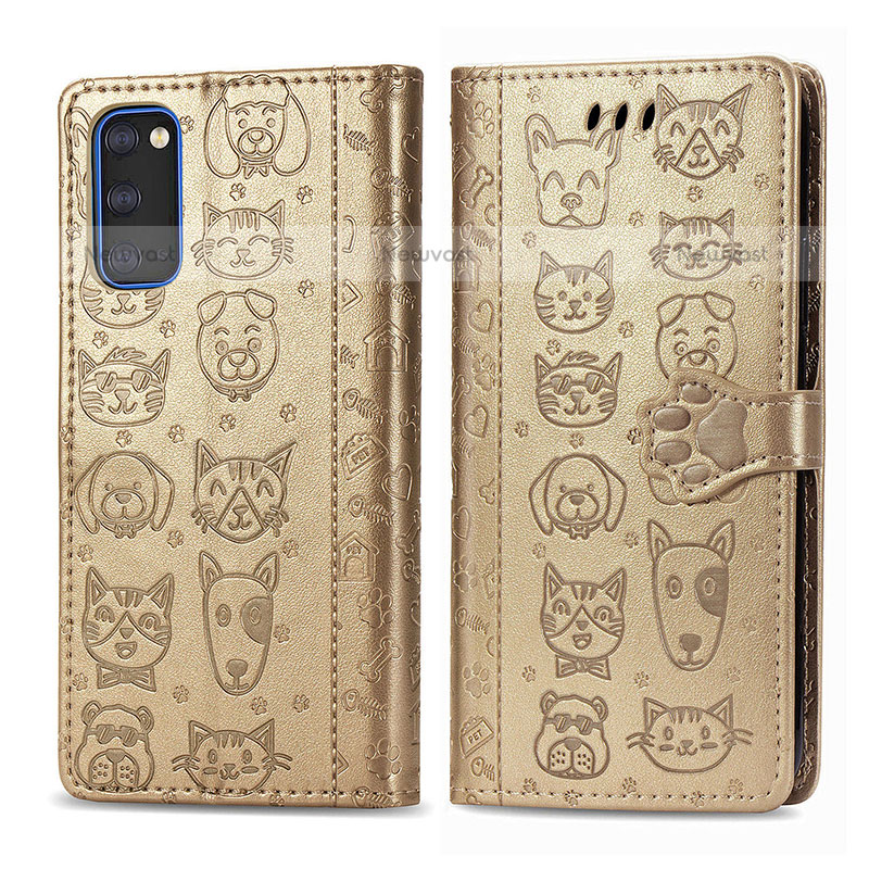 Leather Case Stands Fashionable Pattern Flip Cover Holder S03D for Samsung Galaxy S20 5G