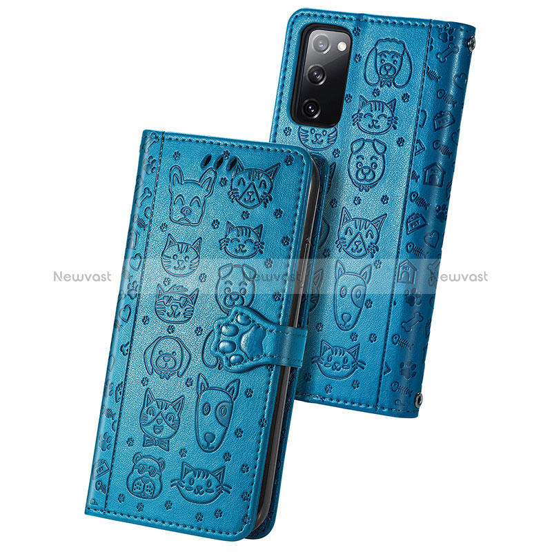 Leather Case Stands Fashionable Pattern Flip Cover Holder S03D for Samsung Galaxy S20 FE 4G