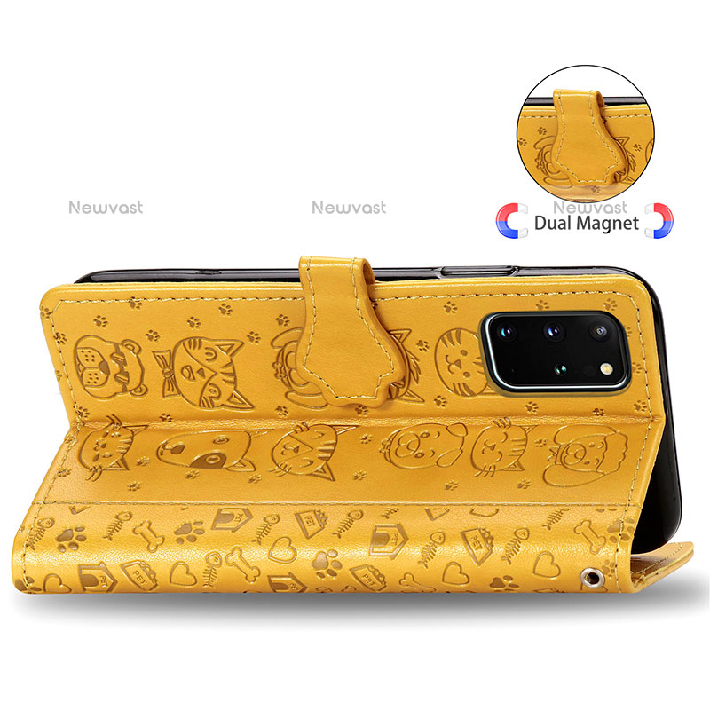 Leather Case Stands Fashionable Pattern Flip Cover Holder S03D for Samsung Galaxy S20 Plus 5G