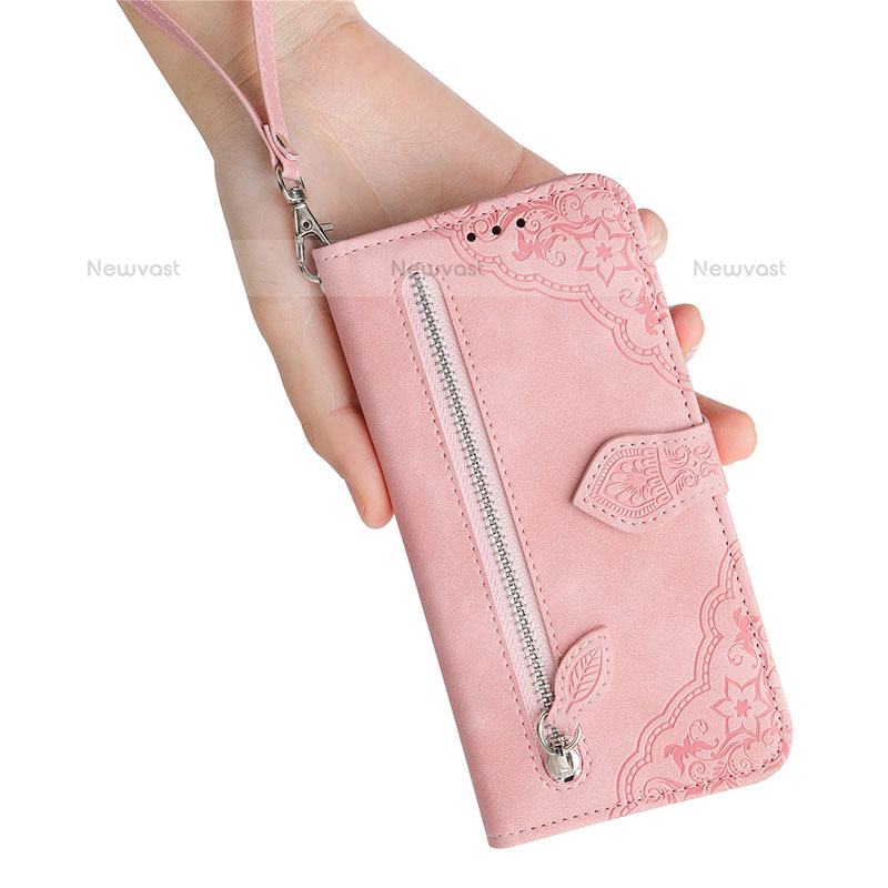 Leather Case Stands Fashionable Pattern Flip Cover Holder S03D for Samsung Galaxy S21 FE 5G