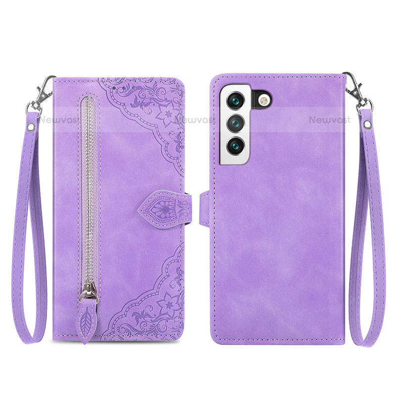 Leather Case Stands Fashionable Pattern Flip Cover Holder S03D for Samsung Galaxy S22 5G