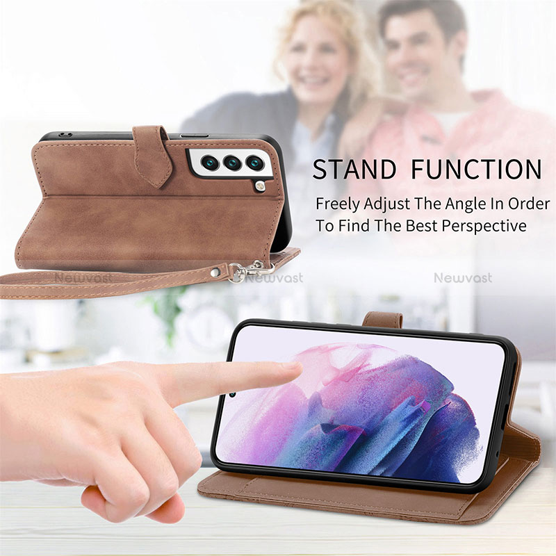 Leather Case Stands Fashionable Pattern Flip Cover Holder S03D for Samsung Galaxy S22 Plus 5G