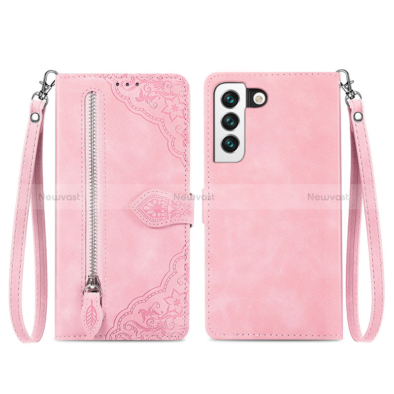 Leather Case Stands Fashionable Pattern Flip Cover Holder S03D for Samsung Galaxy S22 Plus 5G