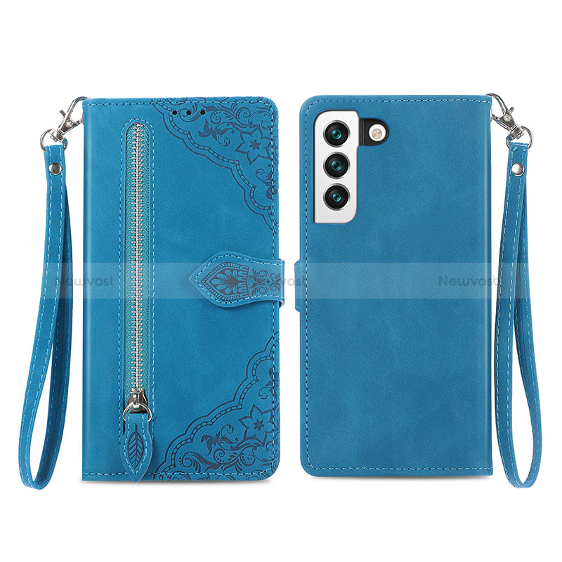 Leather Case Stands Fashionable Pattern Flip Cover Holder S03D for Samsung Galaxy S22 Plus 5G