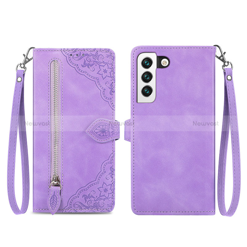 Leather Case Stands Fashionable Pattern Flip Cover Holder S03D for Samsung Galaxy S22 Plus 5G