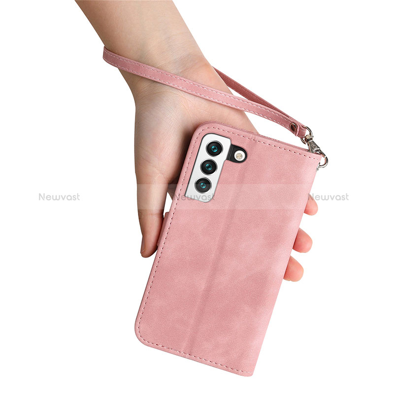 Leather Case Stands Fashionable Pattern Flip Cover Holder S03D for Samsung Galaxy S22 Plus 5G