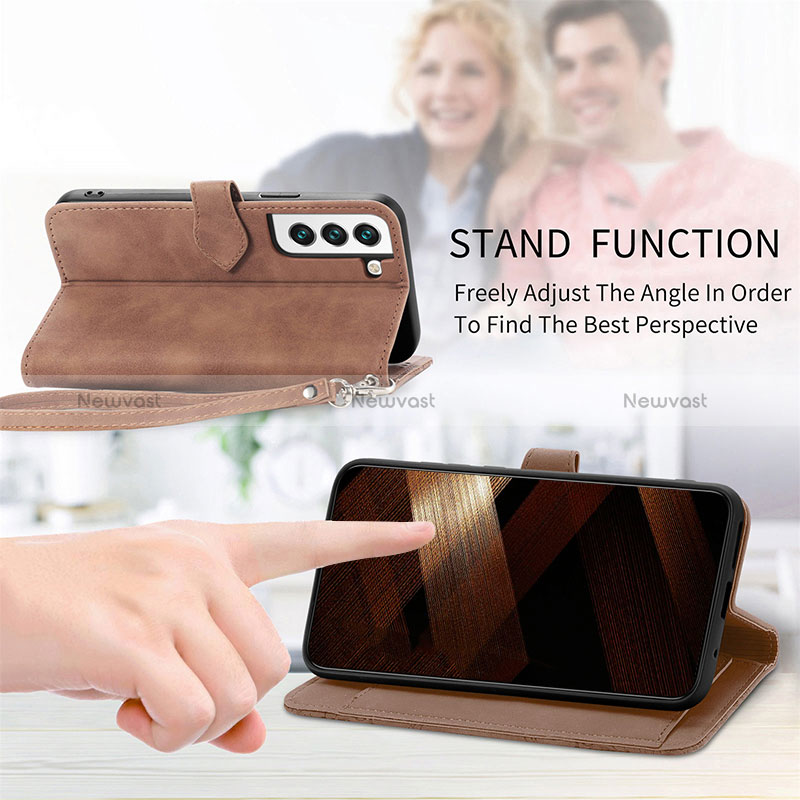 Leather Case Stands Fashionable Pattern Flip Cover Holder S03D for Samsung Galaxy S24 5G