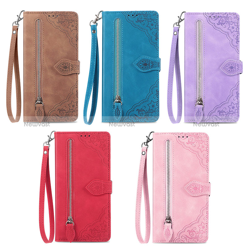 Leather Case Stands Fashionable Pattern Flip Cover Holder S03D for Samsung Galaxy S24 5G