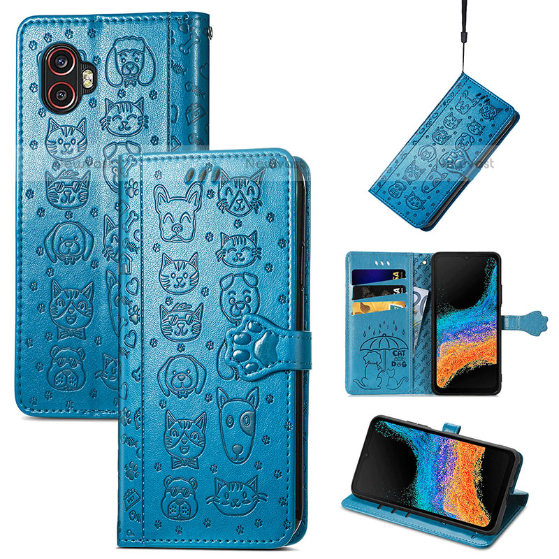 Leather Case Stands Fashionable Pattern Flip Cover Holder S03D for Samsung Galaxy XCover 6 Pro 5G