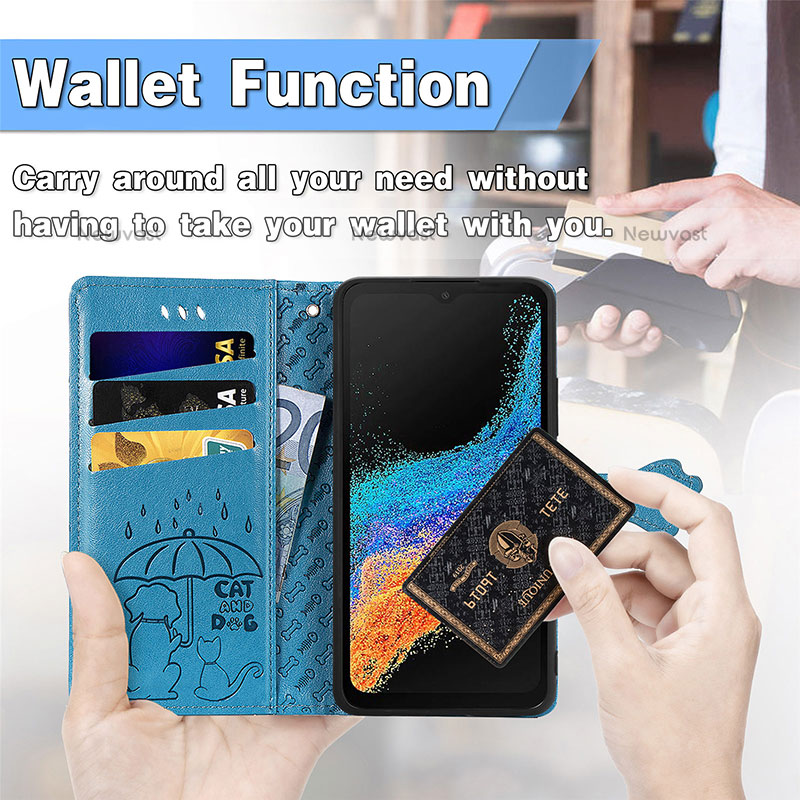 Leather Case Stands Fashionable Pattern Flip Cover Holder S03D for Samsung Galaxy XCover 6 Pro 5G