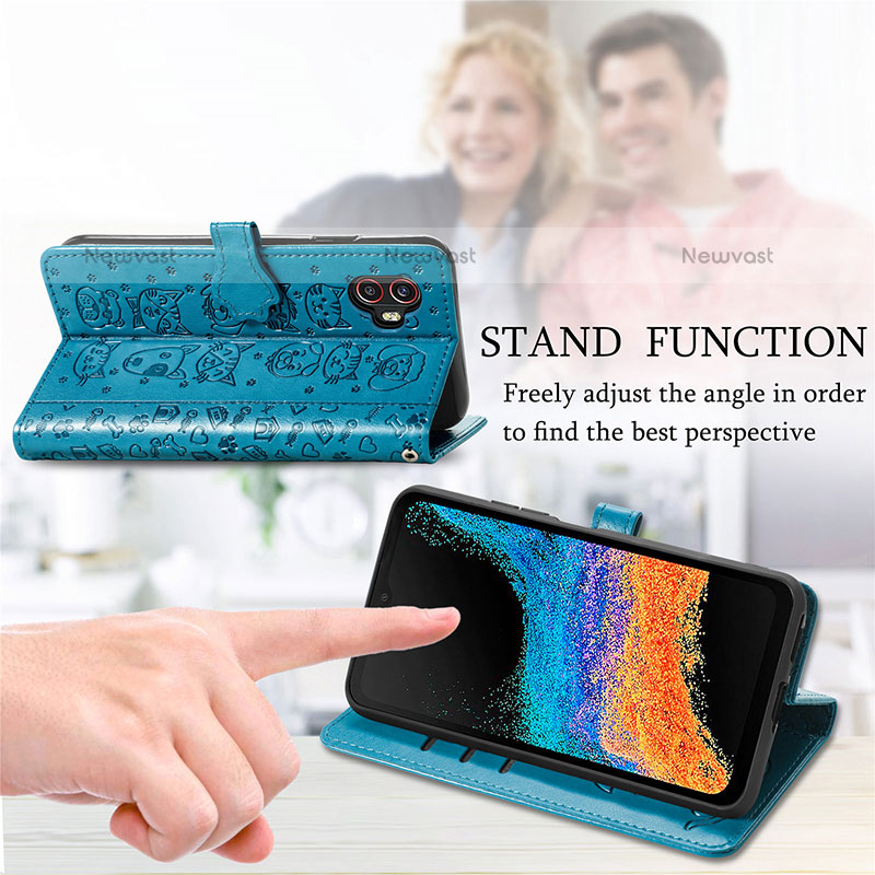 Leather Case Stands Fashionable Pattern Flip Cover Holder S03D for Samsung Galaxy XCover 6 Pro 5G