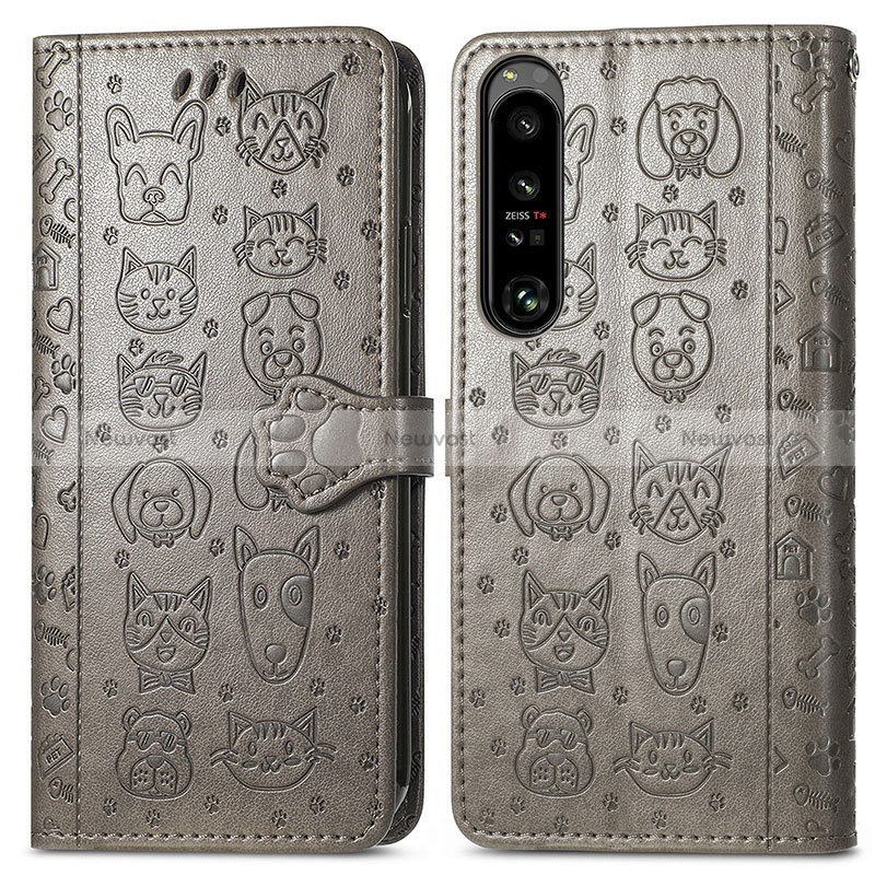 Leather Case Stands Fashionable Pattern Flip Cover Holder S03D for Sony Xperia 1 IV SO-51C
