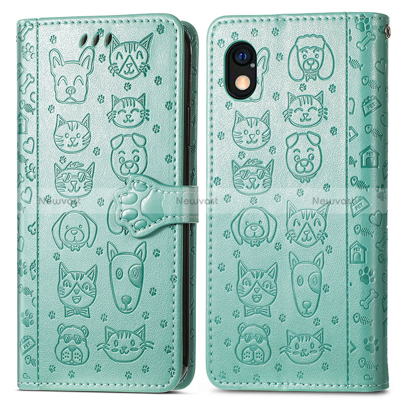 Leather Case Stands Fashionable Pattern Flip Cover Holder S03D for Sony Xperia Ace III SO-53C