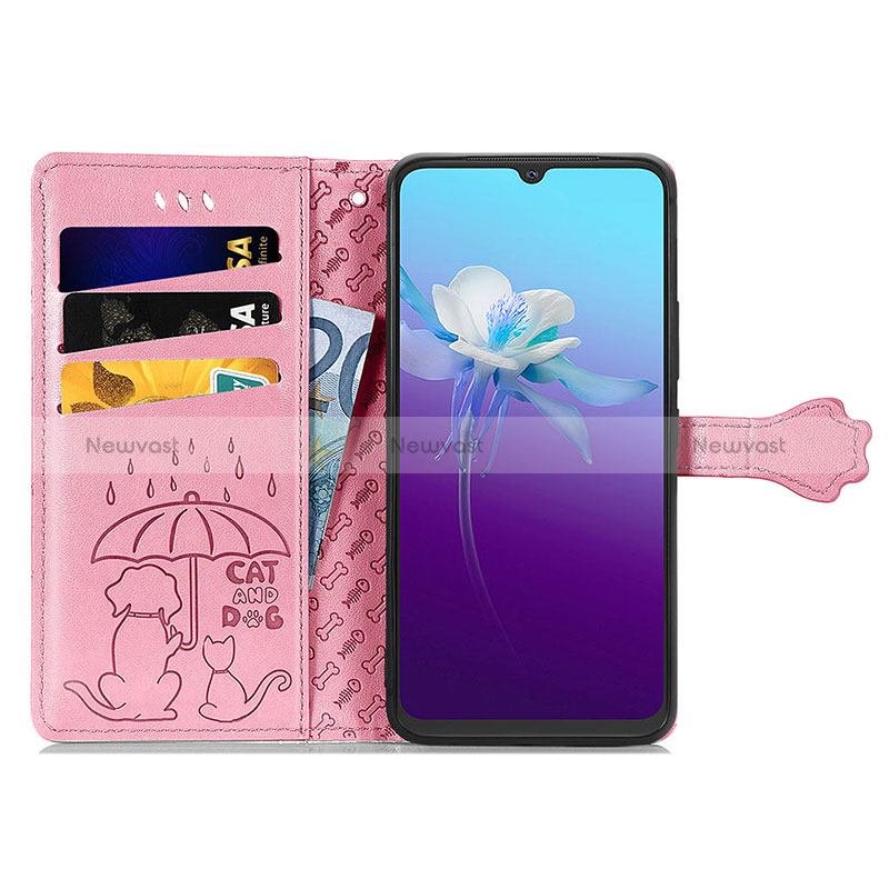 Leather Case Stands Fashionable Pattern Flip Cover Holder S03D for Vivo V20 (2021)