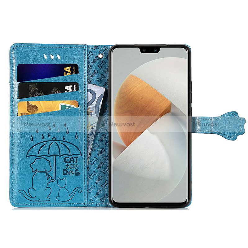 Leather Case Stands Fashionable Pattern Flip Cover Holder S03D for Vivo V23 Pro 5G