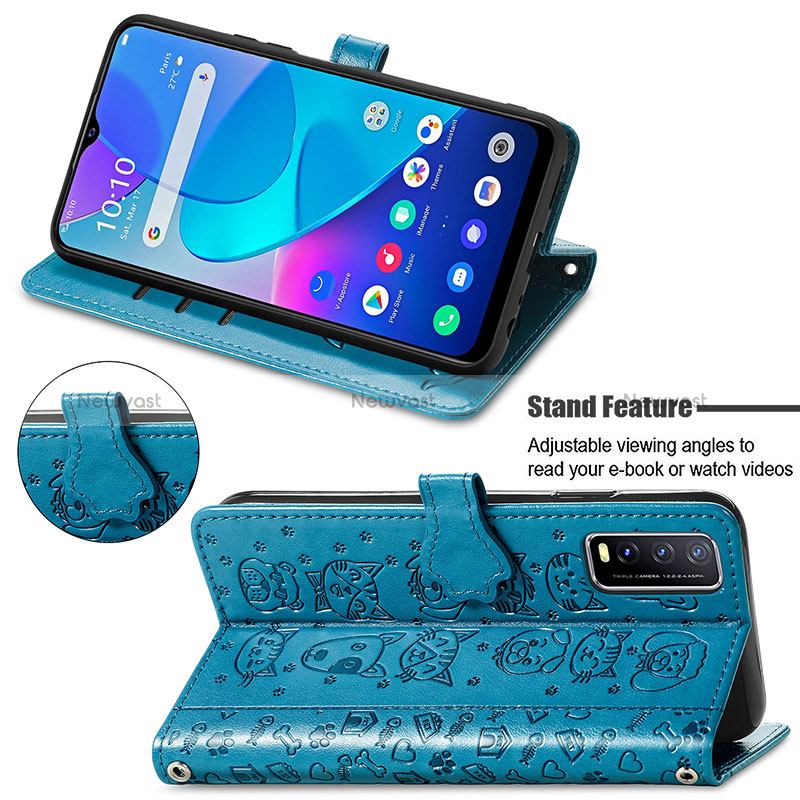 Leather Case Stands Fashionable Pattern Flip Cover Holder S03D for Vivo Y12s (2021)