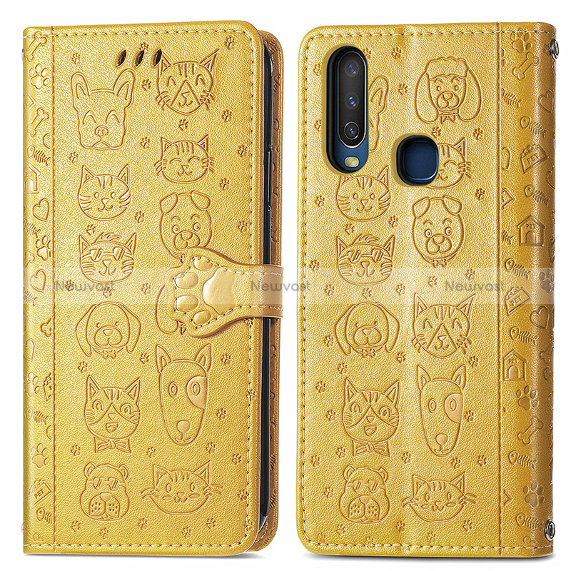 Leather Case Stands Fashionable Pattern Flip Cover Holder S03D for Vivo Y3