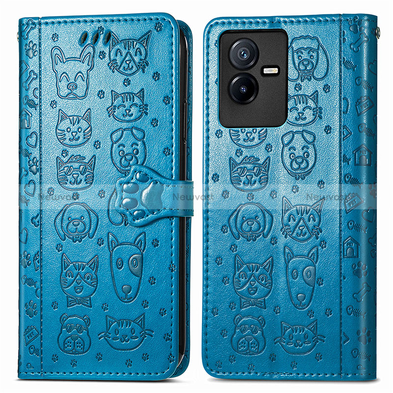 Leather Case Stands Fashionable Pattern Flip Cover Holder S03D for Vivo Y73t