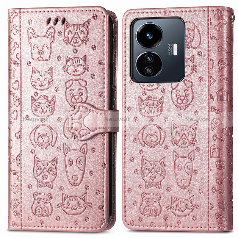 Leather Case Stands Fashionable Pattern Flip Cover Holder S03D for Vivo Y77e t1