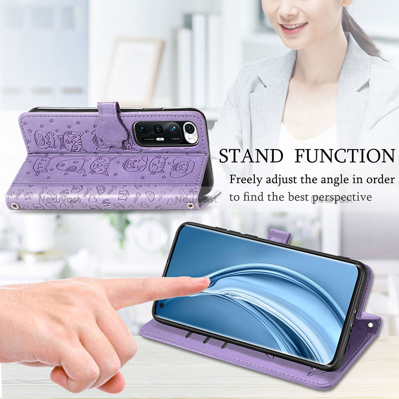 Leather Case Stands Fashionable Pattern Flip Cover Holder S03D for Xiaomi Mi 10S 5G