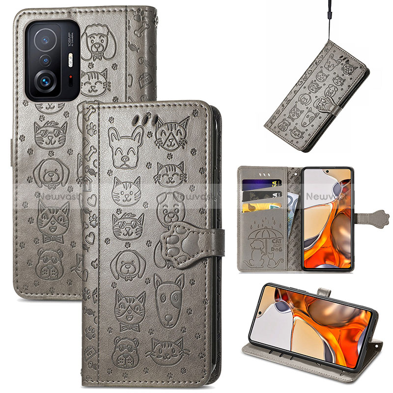 Leather Case Stands Fashionable Pattern Flip Cover Holder S03D for Xiaomi Mi 11T 5G