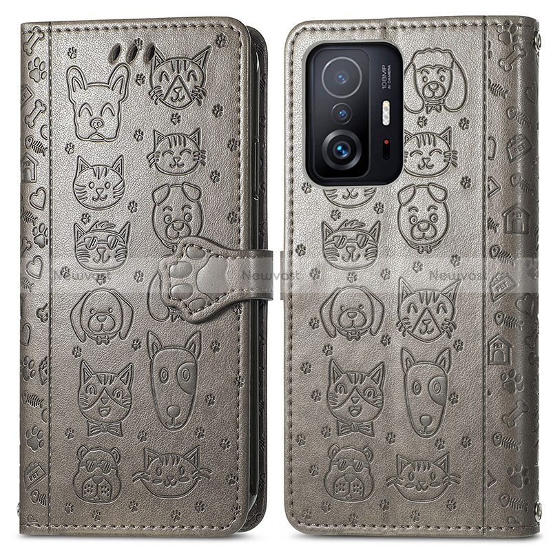 Leather Case Stands Fashionable Pattern Flip Cover Holder S03D for Xiaomi Mi 11T 5G