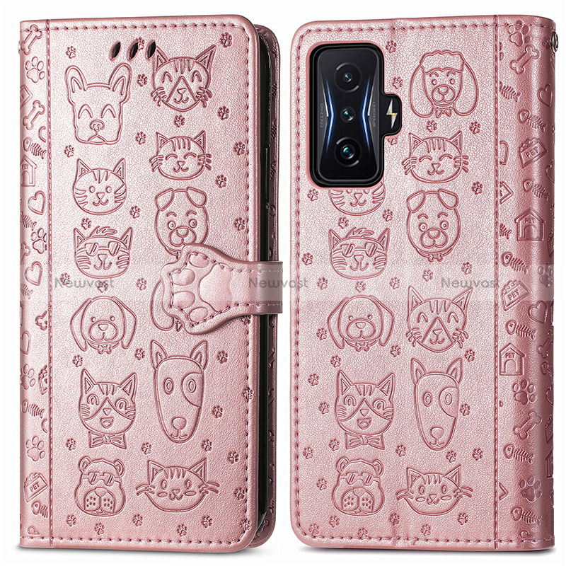 Leather Case Stands Fashionable Pattern Flip Cover Holder S03D for Xiaomi Poco F4 GT 5G