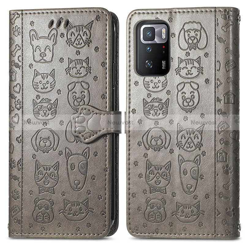 Leather Case Stands Fashionable Pattern Flip Cover Holder S03D for Xiaomi Poco X3 GT 5G