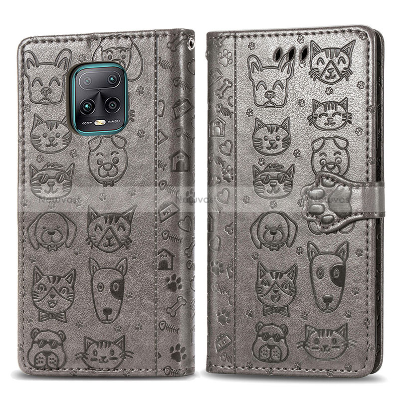 Leather Case Stands Fashionable Pattern Flip Cover Holder S03D for Xiaomi Redmi 10X 5G