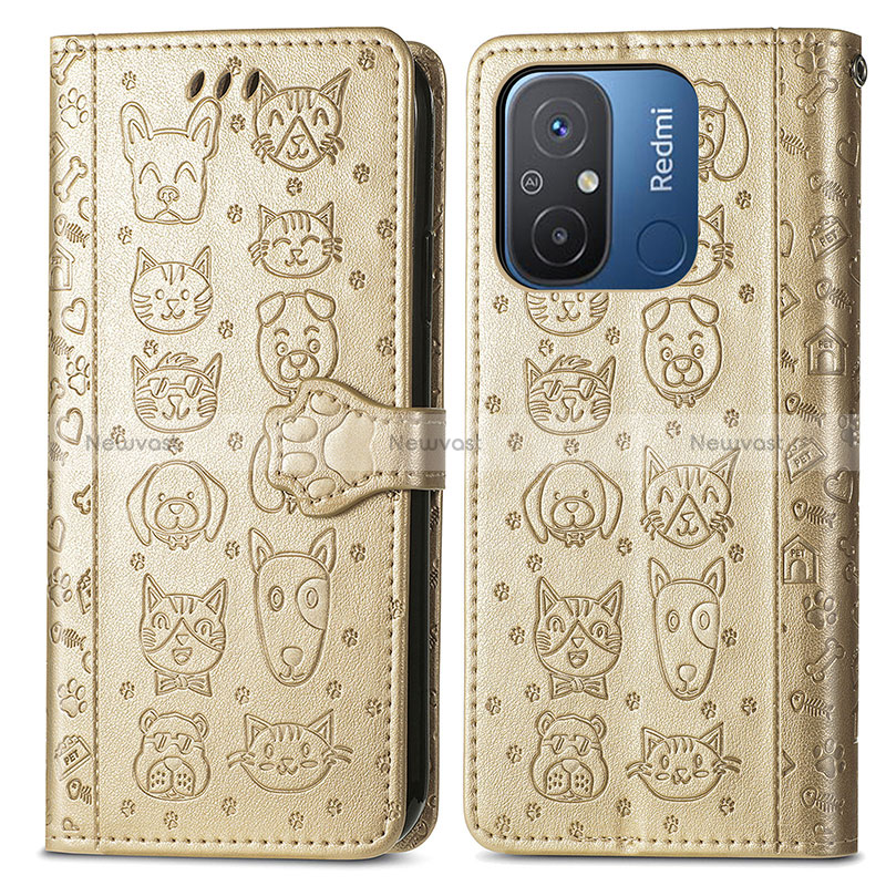 Leather Case Stands Fashionable Pattern Flip Cover Holder S03D for Xiaomi Redmi 12C 4G