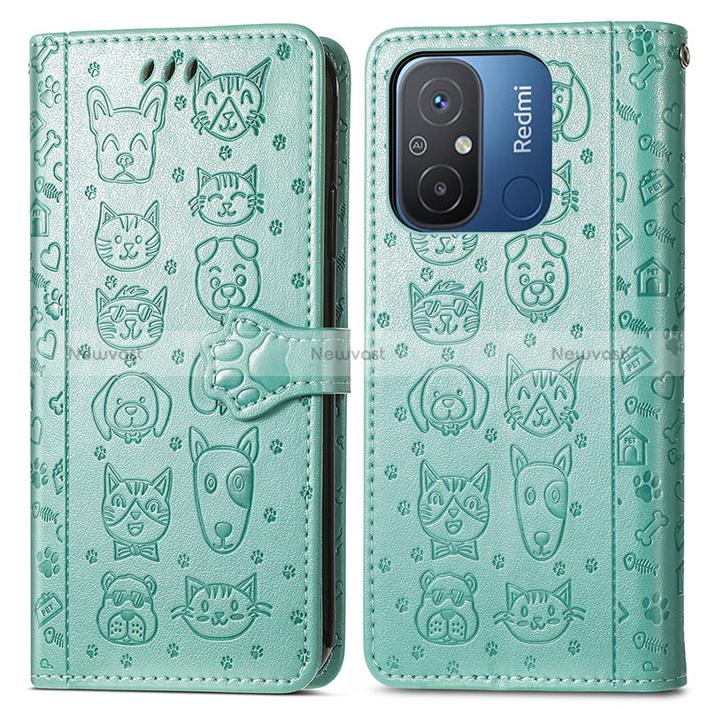 Leather Case Stands Fashionable Pattern Flip Cover Holder S03D for Xiaomi Redmi 12C 4G