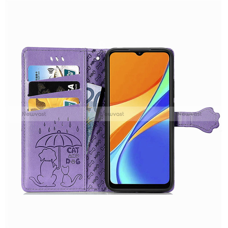 Leather Case Stands Fashionable Pattern Flip Cover Holder S03D for Xiaomi Redmi 9 India