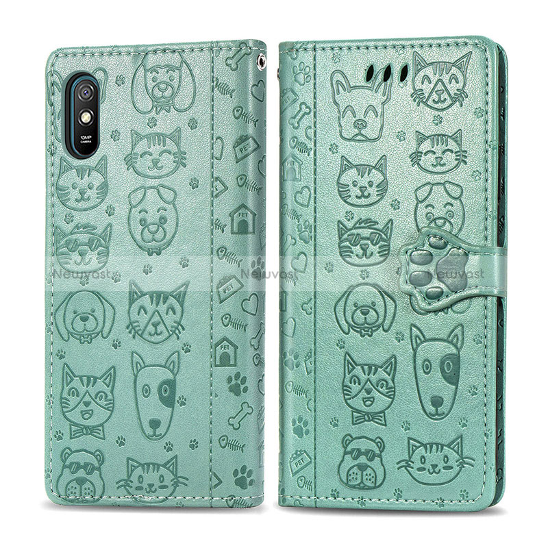 Leather Case Stands Fashionable Pattern Flip Cover Holder S03D for Xiaomi Redmi 9AT