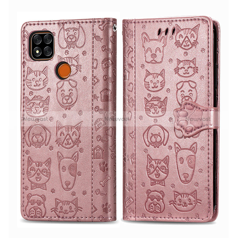 Leather Case Stands Fashionable Pattern Flip Cover Holder S03D for Xiaomi Redmi 9C