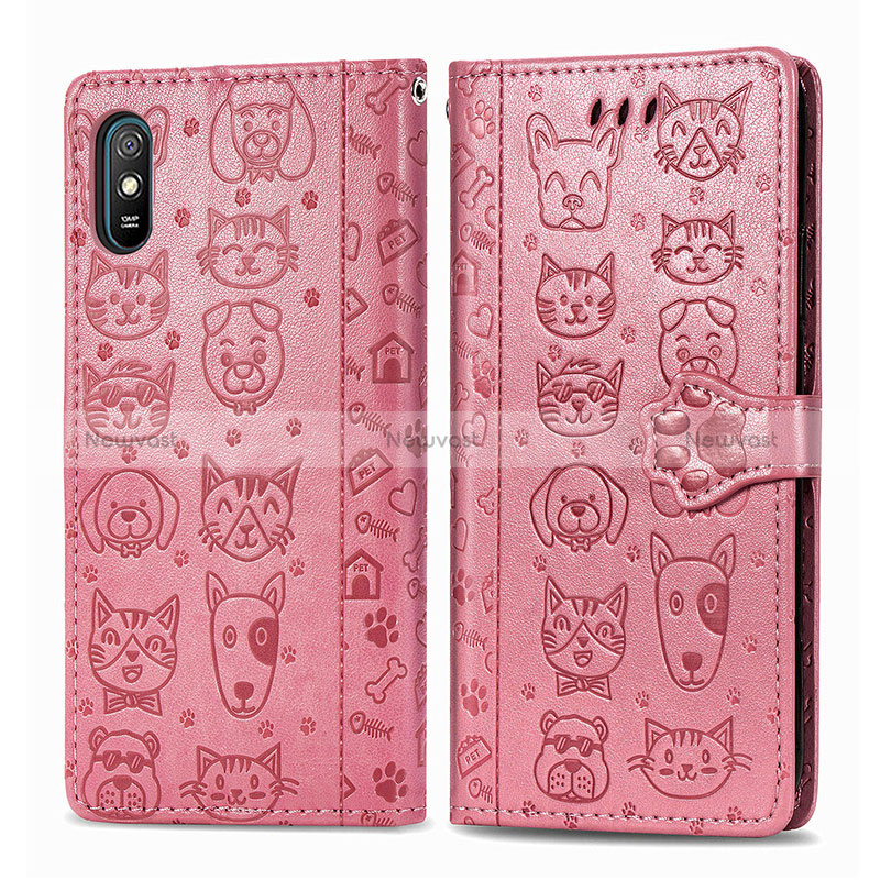 Leather Case Stands Fashionable Pattern Flip Cover Holder S03D for Xiaomi Redmi 9i