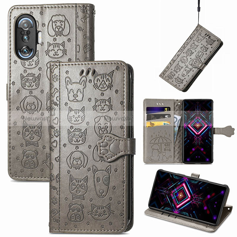 Leather Case Stands Fashionable Pattern Flip Cover Holder S03D for Xiaomi Redmi K40 Gaming 5G