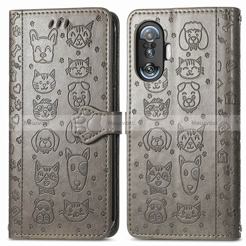 Leather Case Stands Fashionable Pattern Flip Cover Holder S03D for Xiaomi Redmi K40 Gaming 5G