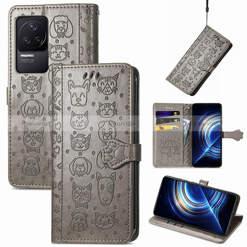 Leather Case Stands Fashionable Pattern Flip Cover Holder S03D for Xiaomi Redmi K50 5G