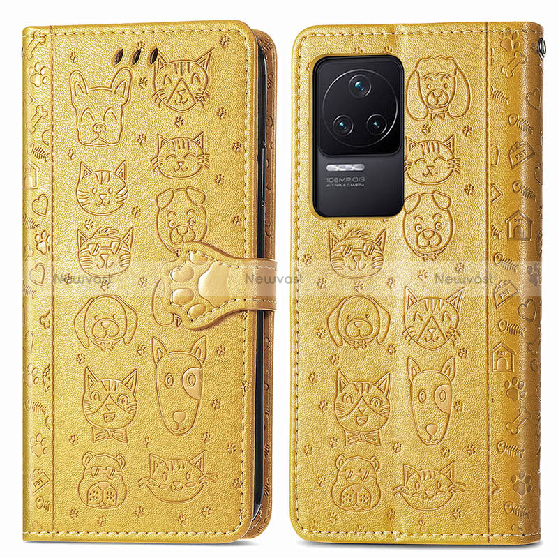 Leather Case Stands Fashionable Pattern Flip Cover Holder S03D for Xiaomi Redmi K50 5G