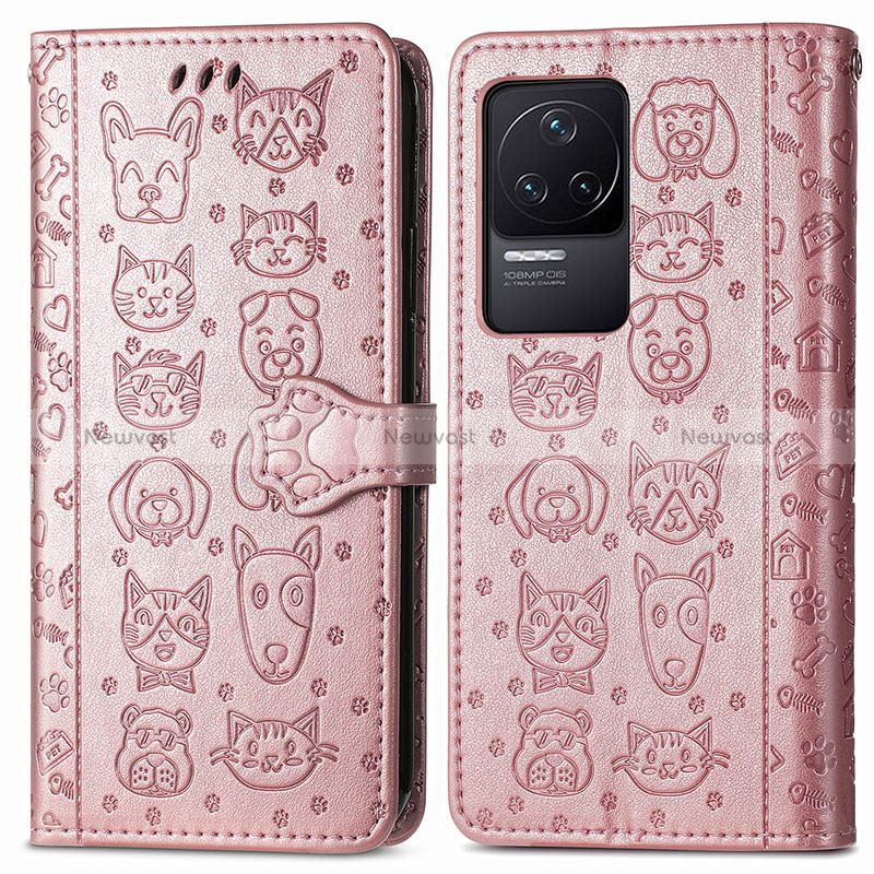 Leather Case Stands Fashionable Pattern Flip Cover Holder S03D for Xiaomi Redmi K50 5G