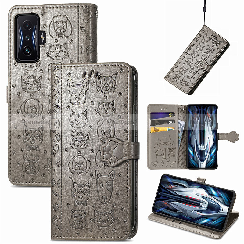 Leather Case Stands Fashionable Pattern Flip Cover Holder S03D for Xiaomi Redmi K50 Gaming AMG F1 5G