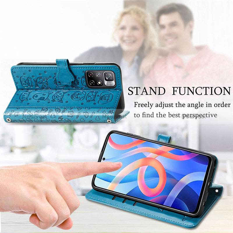 Leather Case Stands Fashionable Pattern Flip Cover Holder S03D for Xiaomi Redmi Note 11 5G